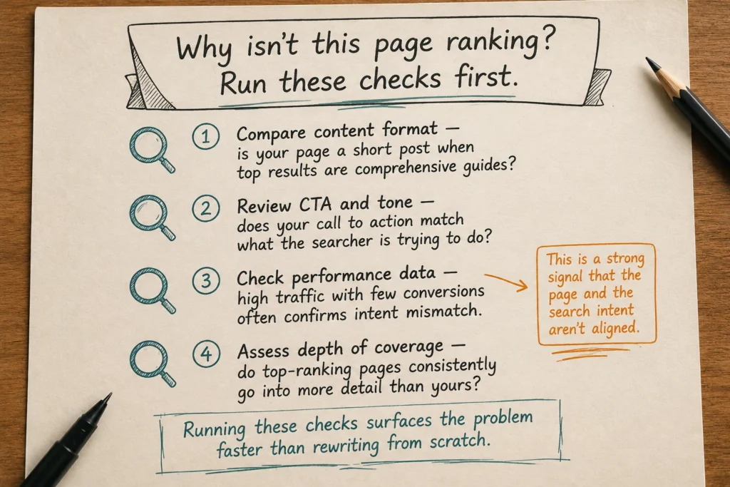 Auditing Existing Content for Intent Mismatch
